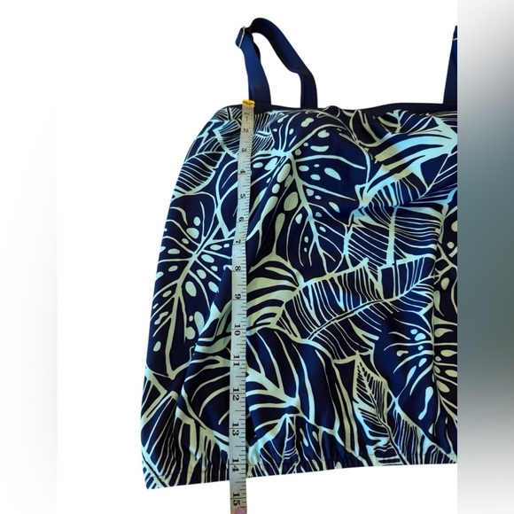 Maxine of Hollywood LEAF A PEEL Bandeau Blouson Tie Waist Tankini Swim Top NEW - Picture 6 of 16